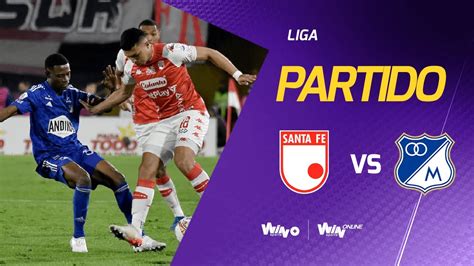 santa fe vs millonarios en vivo